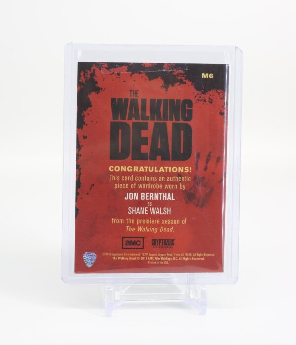 THE WALKING DEAD SEASON 1 JON BERNTHAL/SHANE WALSH WARDROBE CARD #M6 - Image 2