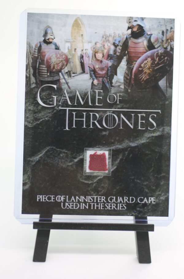 GAME OF THRONES LANNISTER GUARD CAPE PROP SCREEN USED MINI DISPLAY RARE